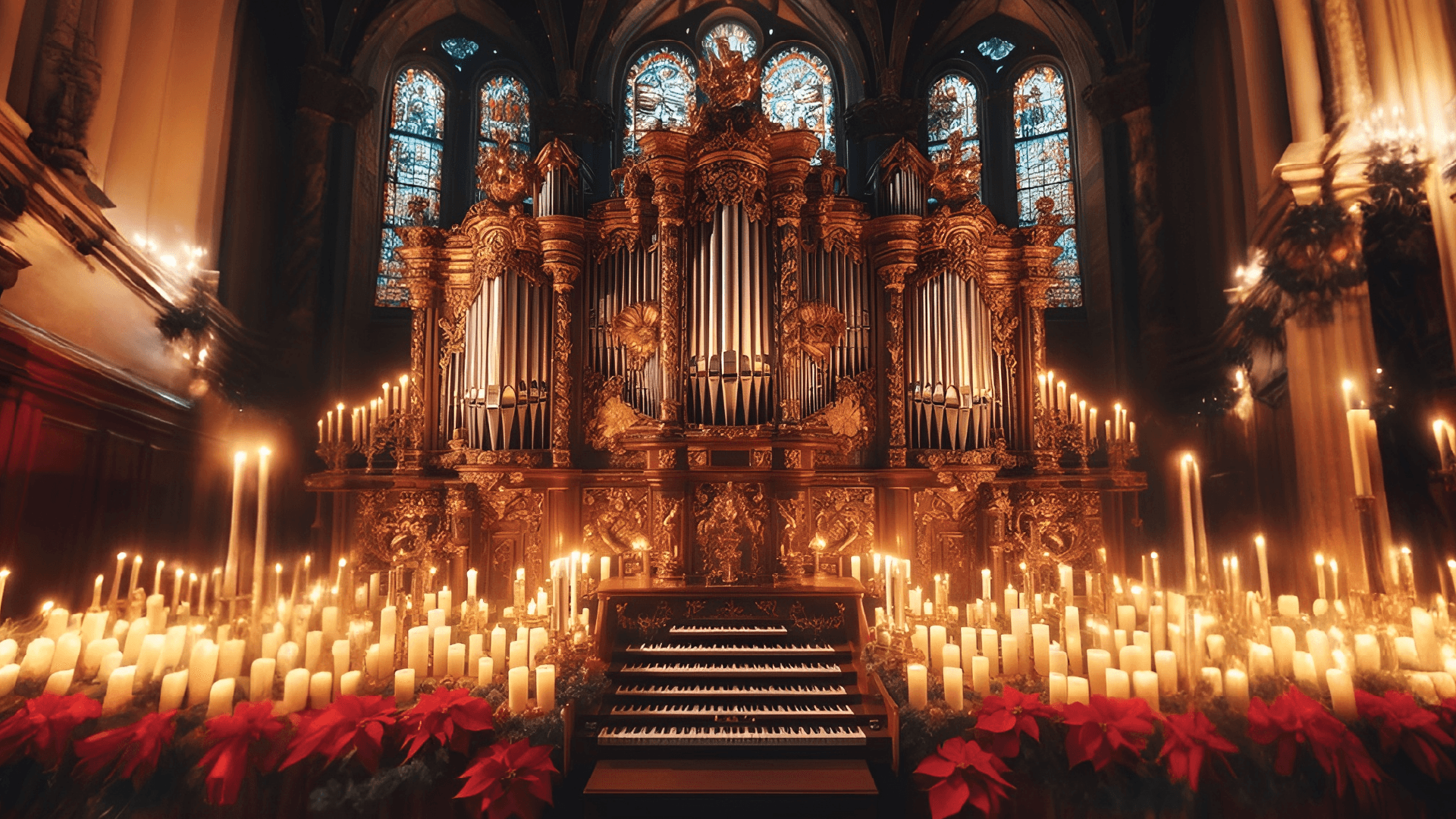 Орган при свечах (Приход святой Екатерины)
