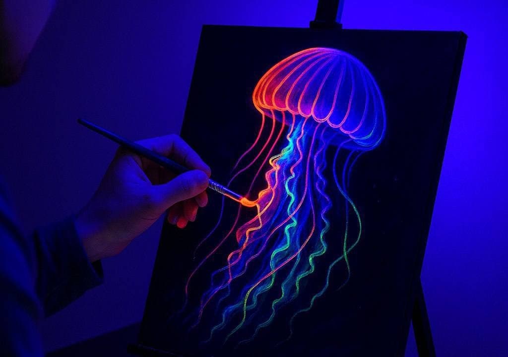 Рисование в темноте. Нео-флюро-арт (Дом художника)