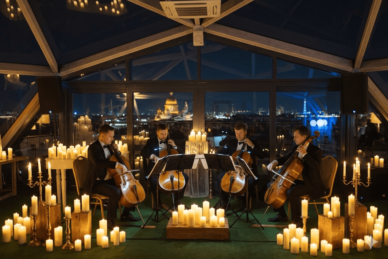 Магия свечей. Рок-хиты на виолончелях в оранжерее (Амбассадор)