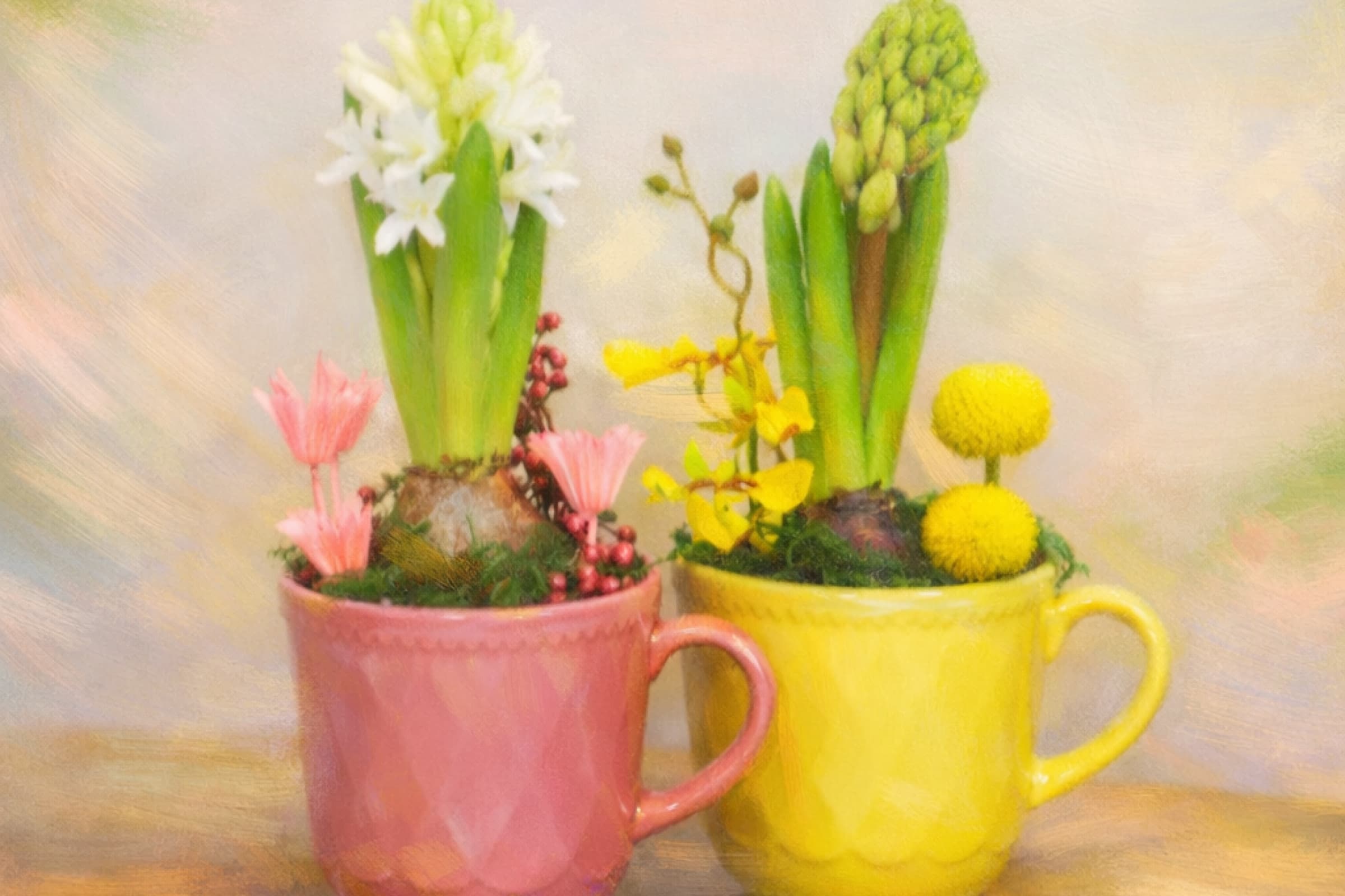 Цветочная композиция с живым гиацинтом (Архангельское)