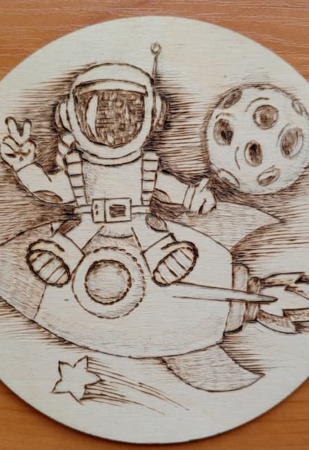 Мастер-класс по пирографии Покоритель космоса