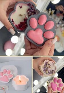 Свеча в гипсовой шкатулке в виде лапки: Мастер-класс