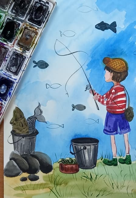 Мастер-класс по рисованию «Улов»