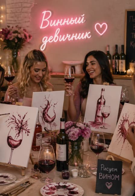 Рисование вином: Девичник