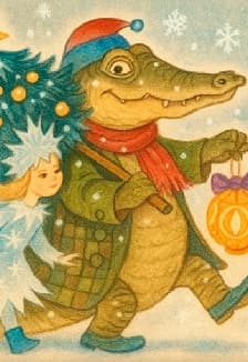 КРОКОДИЛ * СО СНЕЖИНКОЙ*