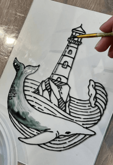 Картина на стекле витражными красками. Мастер-класс