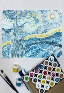 Звездная ночь. Ван Гог. Мастер-класс по изобразительному искусству