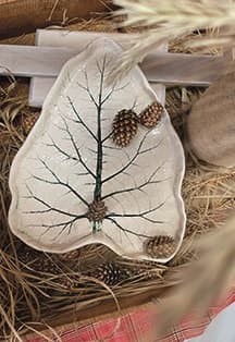 Керамическая тарелка "Лист": Мастер-класс