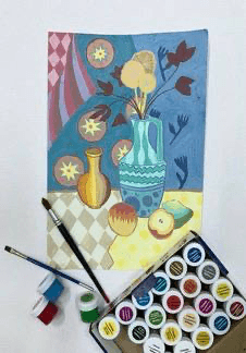 Декоративный натюрморт. Мастер-класс по изобразительному искусству