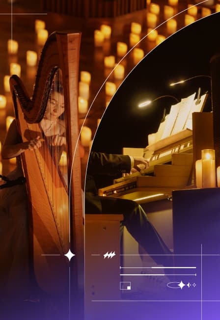 Орган и Арфа при свечах