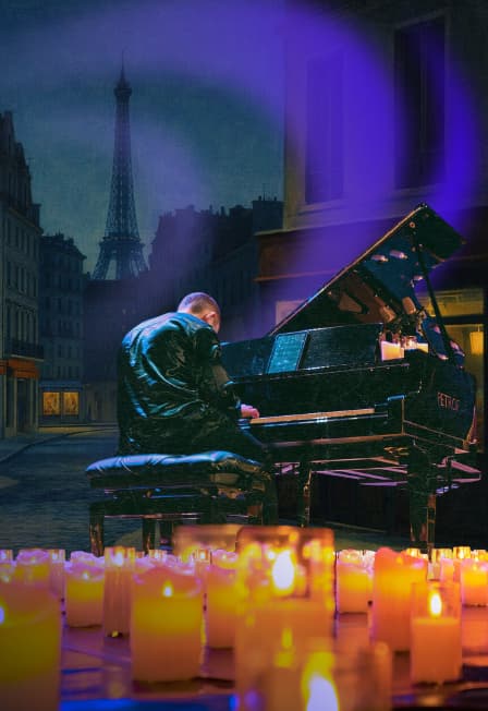 Вечер в Париже при свечах.