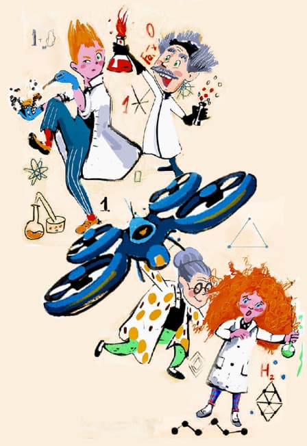 Ученая семейка и квадрокоптер