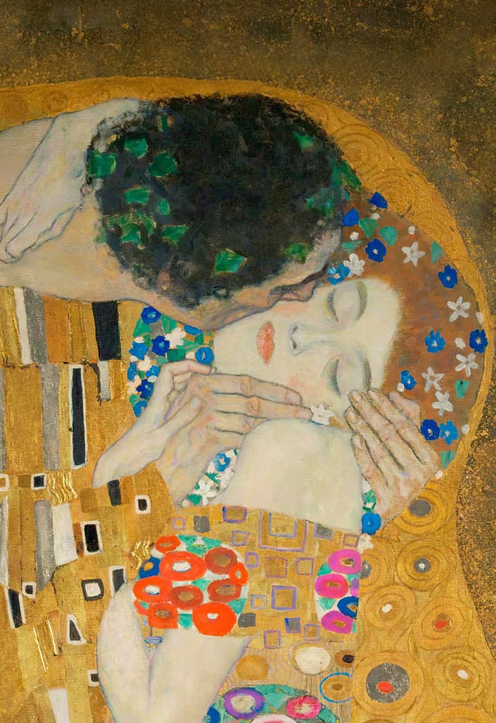 Мастер-класс по живописи «Густав Климт — Поцелуй. Картина с золотой поталью»