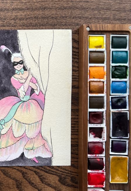 «Акварельный маскарад: от приглашения до костюма». Мастер-класс