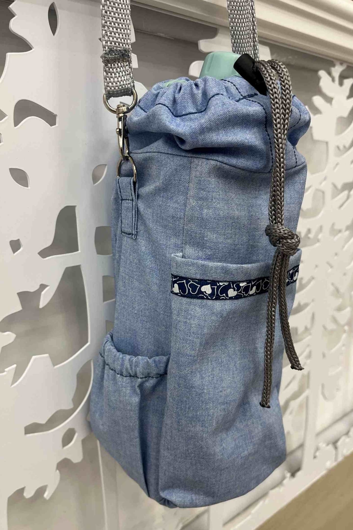 Текстильный чехол-сумочка для термоса или бутылки. Мастер-класс