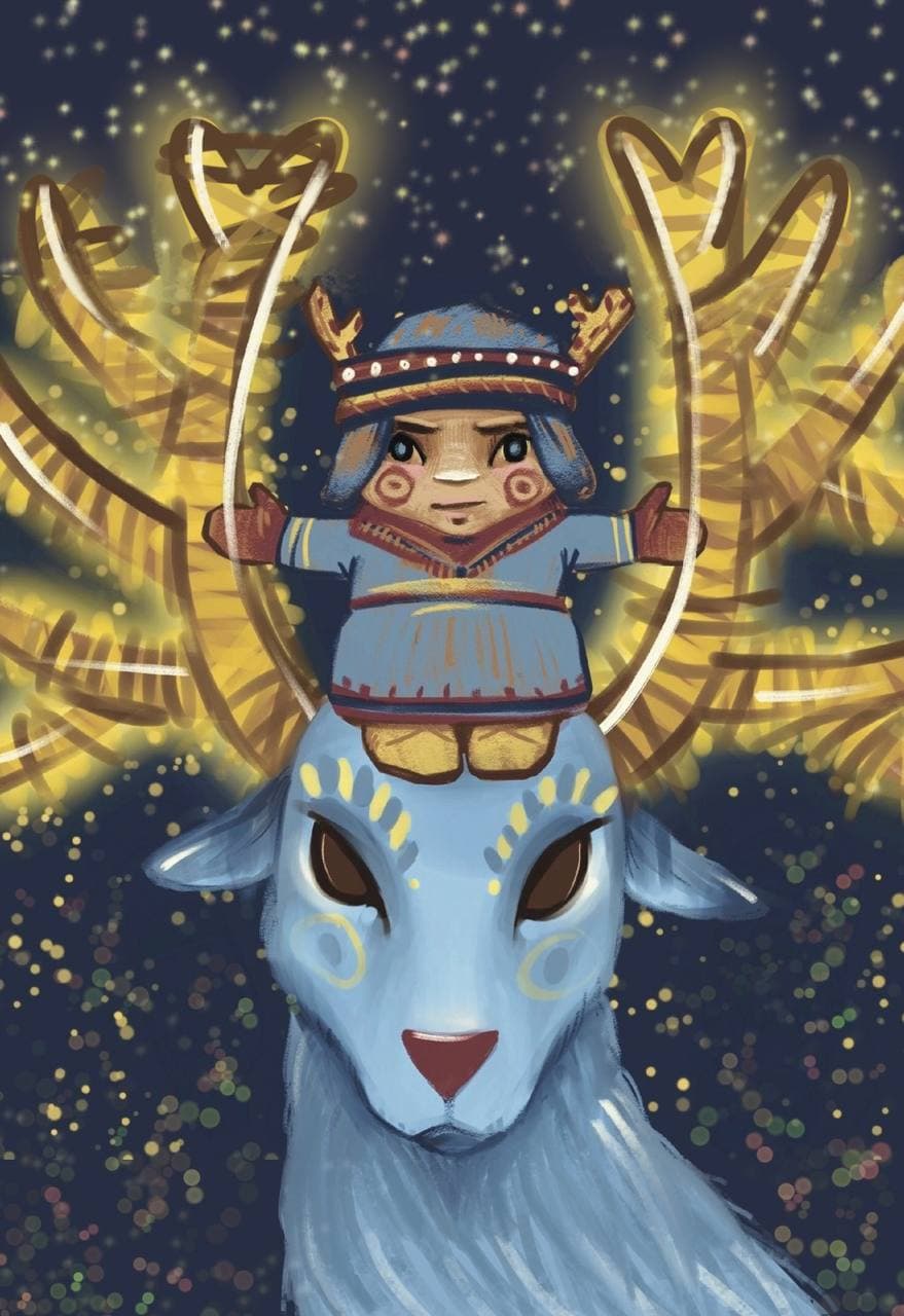 Олень с золотыми рогами