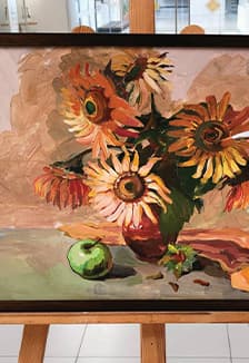 Натюрморт с цветами: Акриловая живопись. Музейное занятие