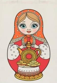 Декоративная роспись матрешки по ткани. Мастер-класс