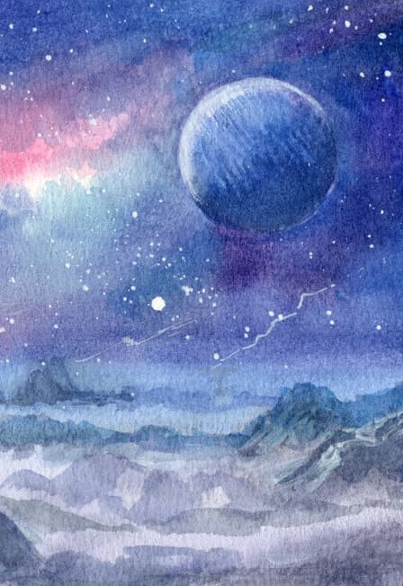 Рисуем космос акварелью. Мастер-класс