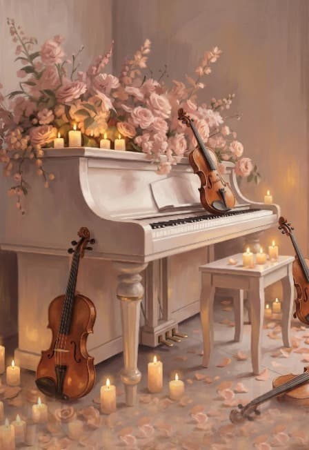 Симфония весны при 1000 свечей - фортепиано, 3 скрипки и альт