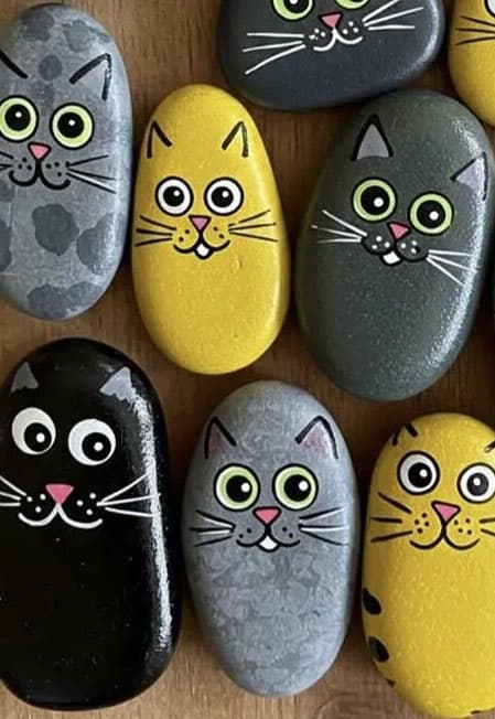 Котики. Роспись гальки. Мастер-класс