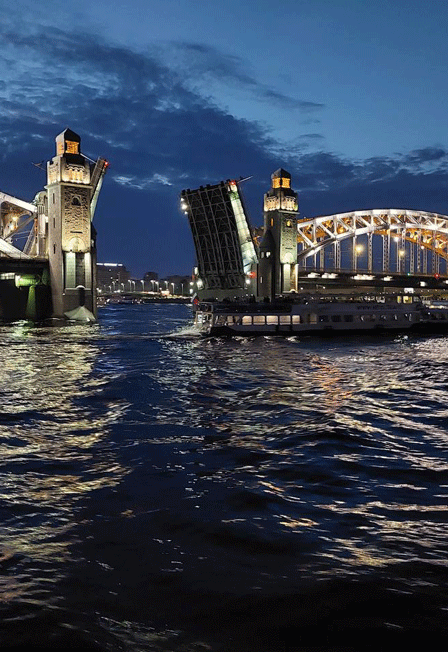 8 разведенных мостов на катамаране (Сенатская Пристань)
