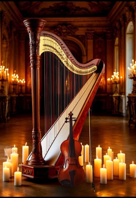 Мелодии свечей. Арфа и скрипка