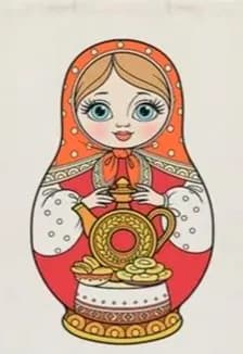 Декоративная роспись матрешки по ткани. Мастер-класс