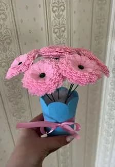 Букет в корзине из фетра: Мастер-класс