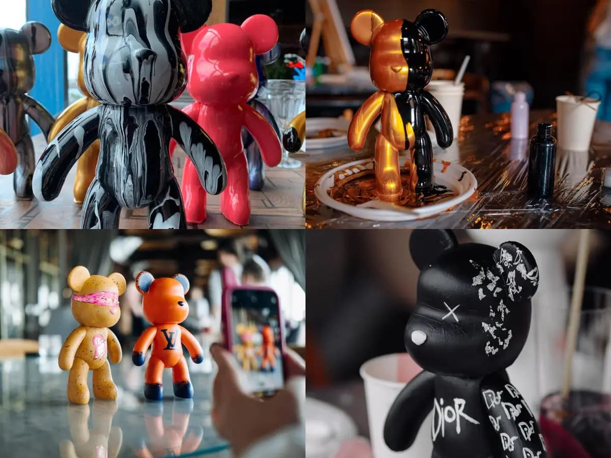 Роспись Мишки Bearbrics в ресторане Be Italian