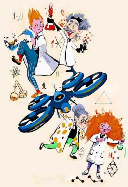 Ученая семейка и квадрокоптер