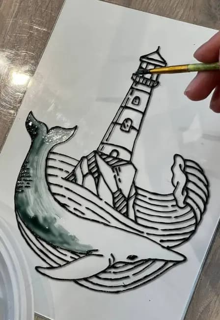 Картина на стекле витражными красками. Мастер-класс