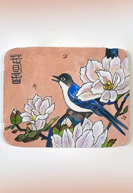 Цветы и птицы. Роспись гипсового панно в китайском стиле. Мастер-класс