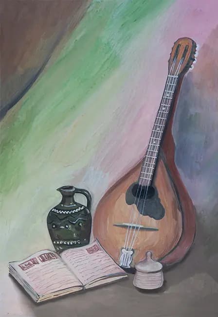 Натюрморт с мандолиной: Мастер-класс