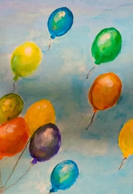 Шарики в небе. Мастер-класс по рисованию