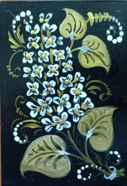 Ветка сирени (Петербургский стиль). Мастер-класс по промысловой росписи