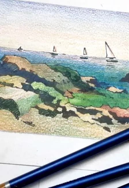 Пейзажи нашей коллекции. "Берег Моря" по мотивам работы Е.Э. Дюккера. Мастер-класс