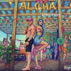 Гавайская вечеринка на оберегу озера