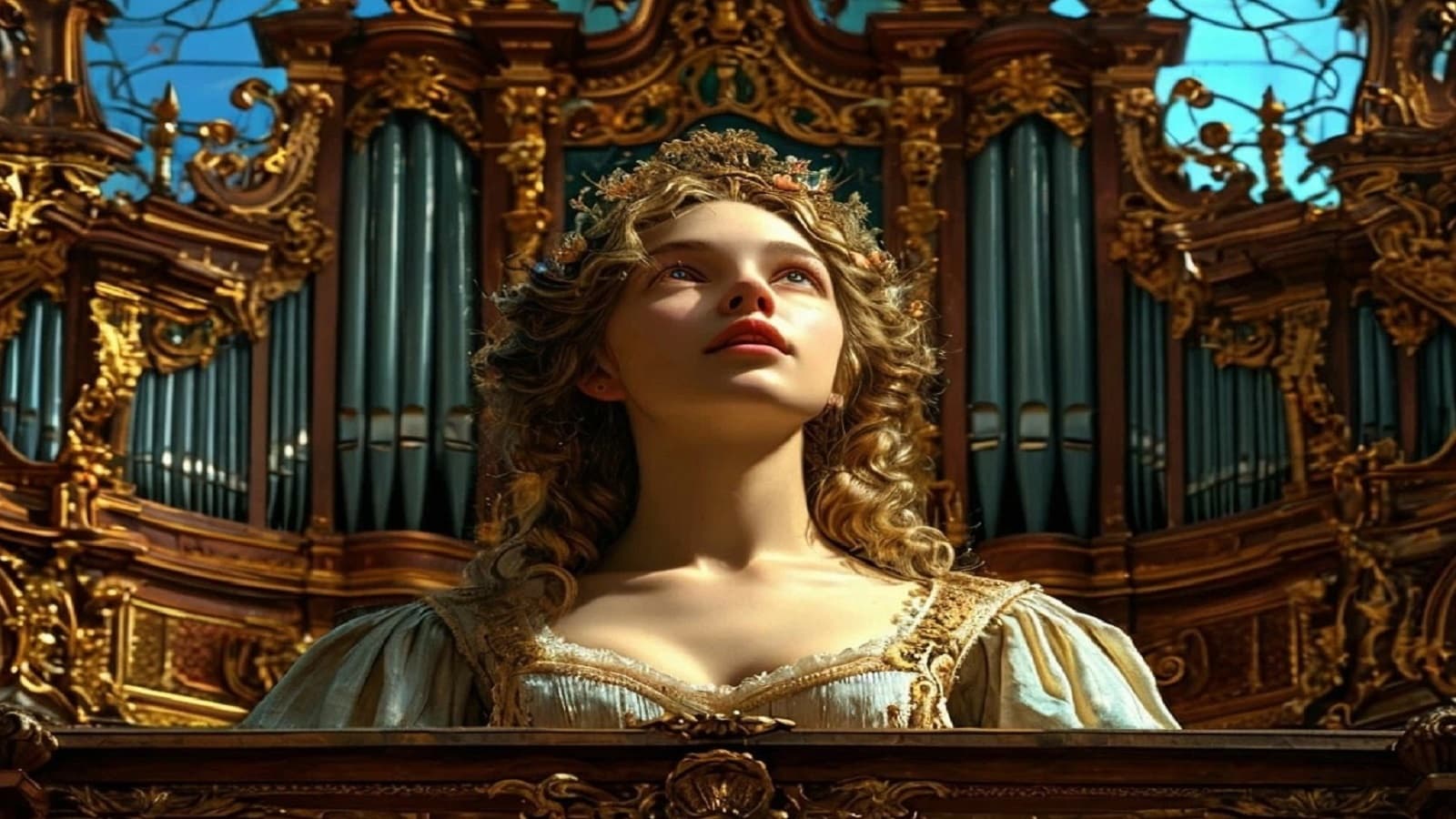 Орган при свечах в готическом соборе. Аве Мария (Ave Maria) и шедевры