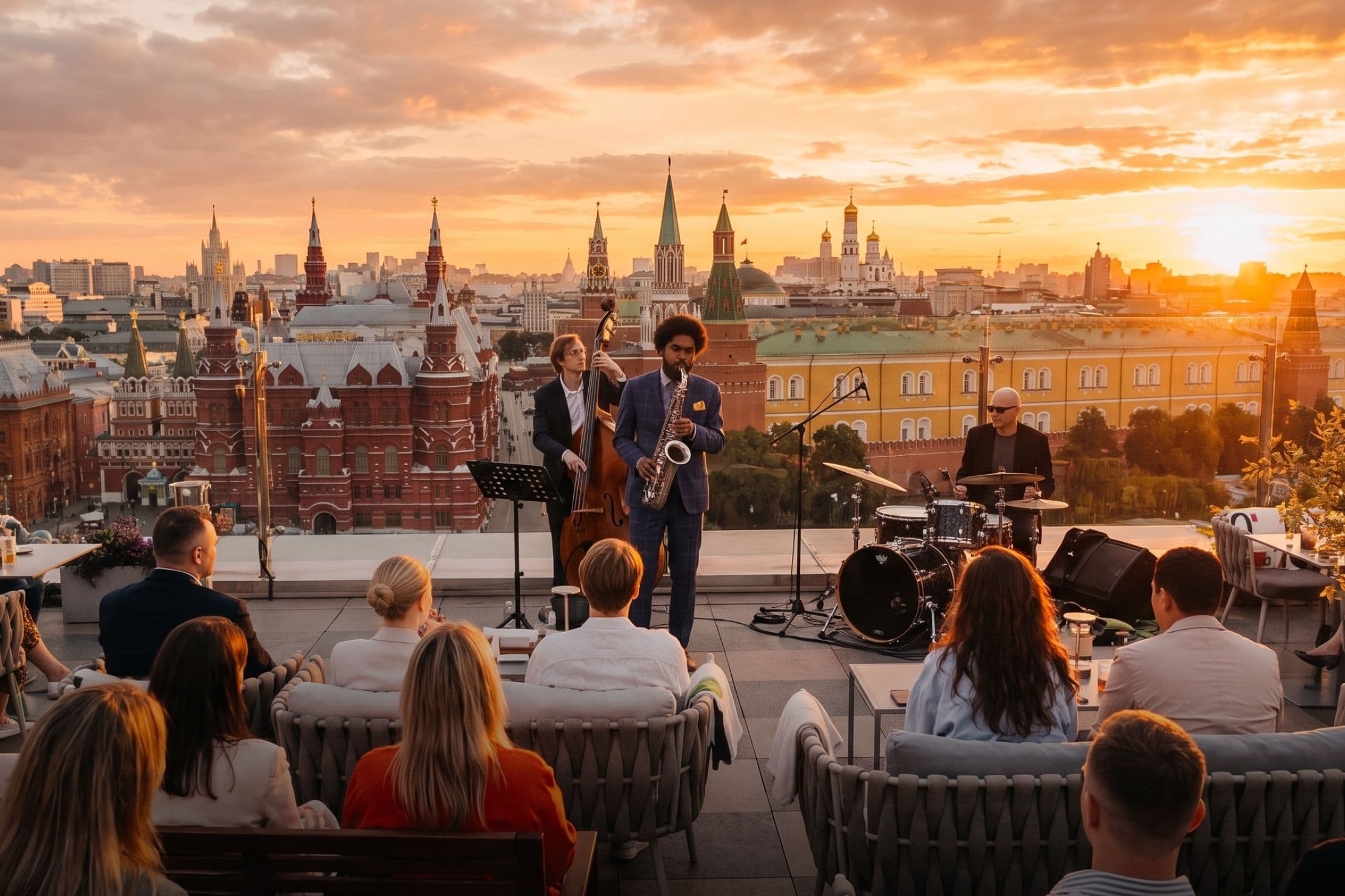 Винтажный джаз Манхэттена 60-х на крыше The Carlton с видом на Кремль. Калифорнийская звезда джаза Armir Lee, импровизации Нью-Йорка и парящие сады над Москвой.