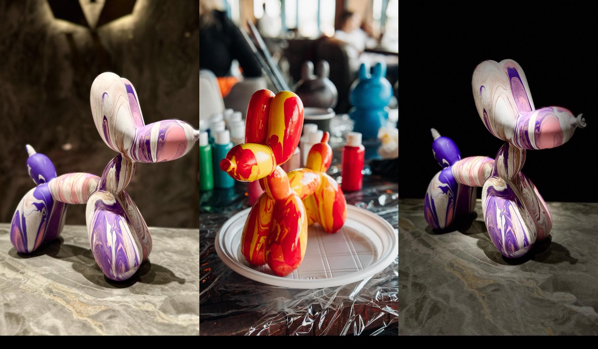 Роспись собачки Ballon Dog в ресторане Сплетни Бар Анны Асти от Артвайбс