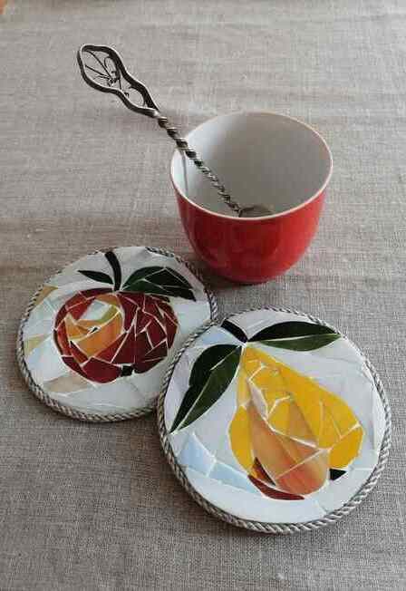 Мозаика из стекла "Подставка под горячее". Мастер-класс