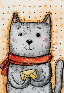 Открытка с котом. Музейное занятие
