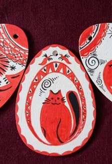 Пасхальные яйца в стиле мезенской росписи. Творческая мастерская