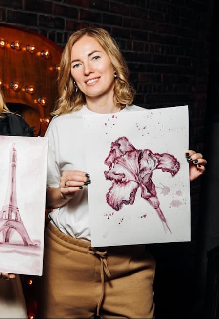 Арт-вечеринка Artvibes. Рисуем вином в ресторане "Тиландер"